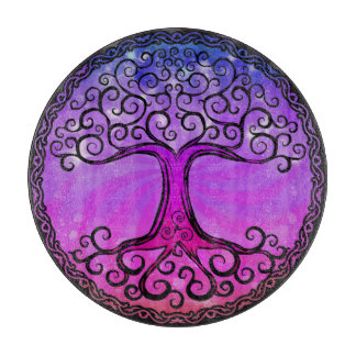 Glass Cutting Board - 'Celtic Tree of Life'