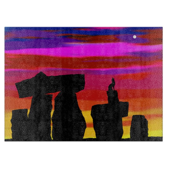 Glass Cutting Board Coyote Sunset (Front)