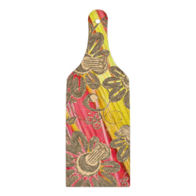 Glass Cutting Board Floral (Front)