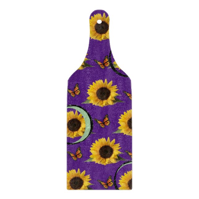 Glass Cutting Board Floral Sunflower (Front)
