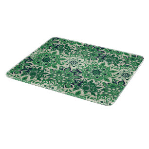 Glass Cutting Board Green Tile