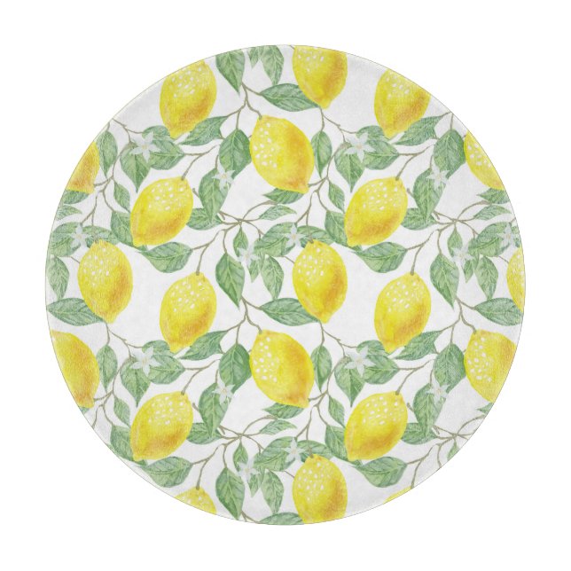 Glass Cutting Board-Lemons Board (Front)