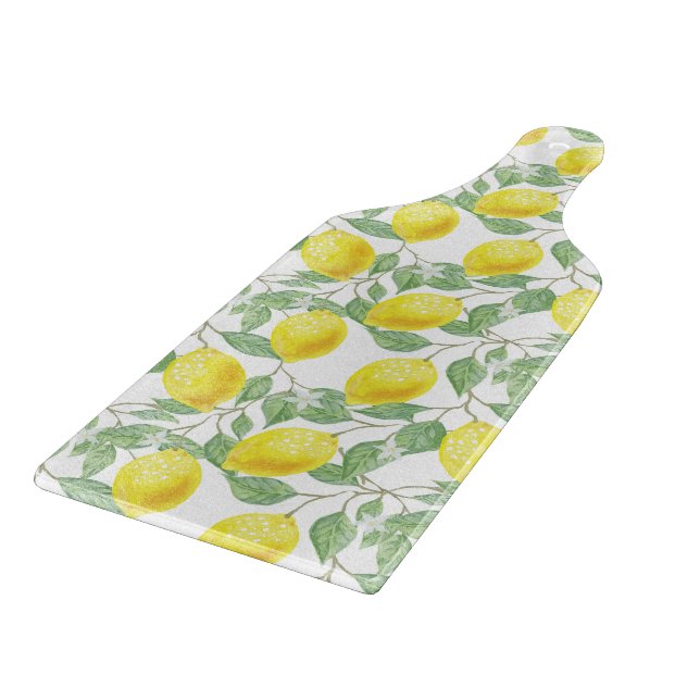 Glass Cutting Board-Lemons Board (Corner)