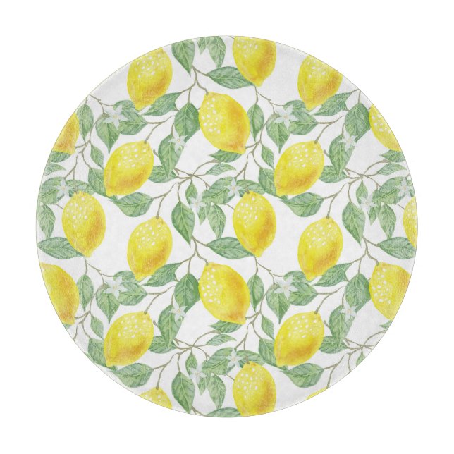 Glass Cutting Board-Lemons Cutting Board (Front)