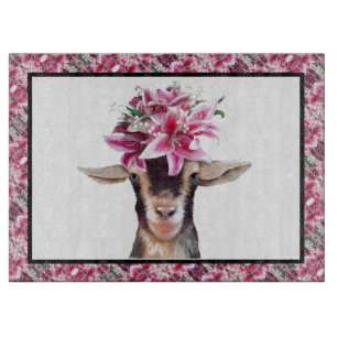 Glass Cutting Board Lily the Goat