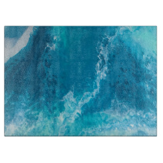 Glass Cutting Board - "Ocean Dreams"