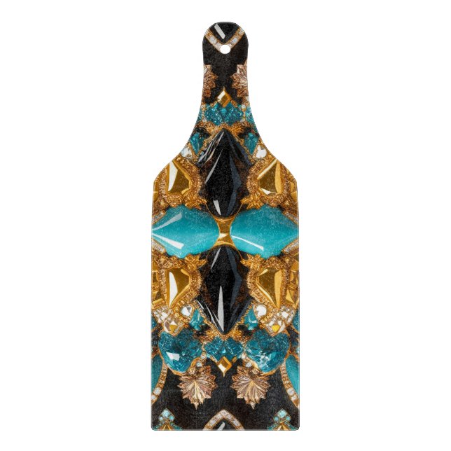 Glass cutting board paddle Bahamas Colours (Front)