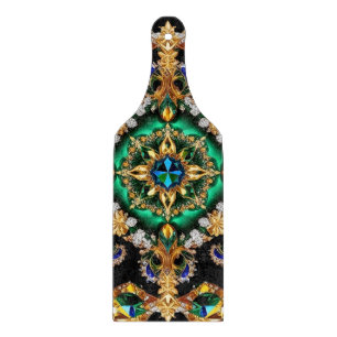 Glass cutting board paddle Brazilian Colours