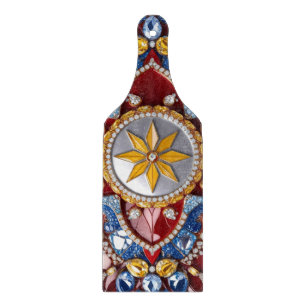 Glass cutting board paddle Colombian Colours