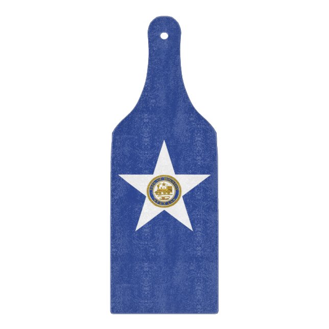Glass cutting board paddle flag of Houston (Front)