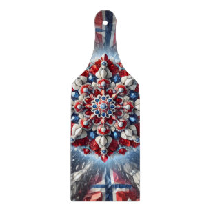 Glass cutting board paddle Norwegian Colours