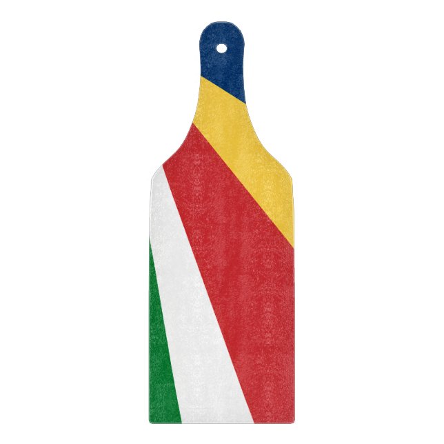 Glass cutting board paddle Seychelles Colours (Front)