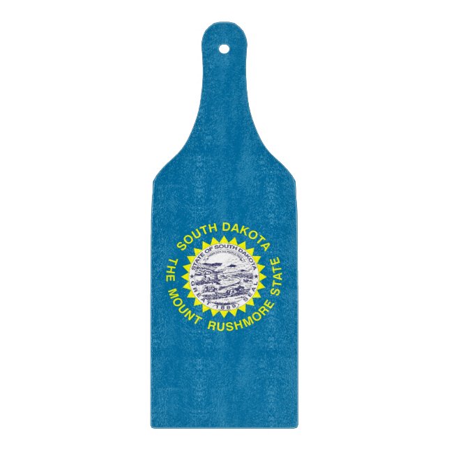 Glass cutting board paddle South Dakota flag (Front)