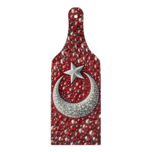 Glass cutting board paddle Turkish Colours