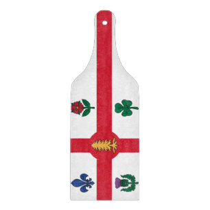 Glass cutting board paddle with flag Montreal