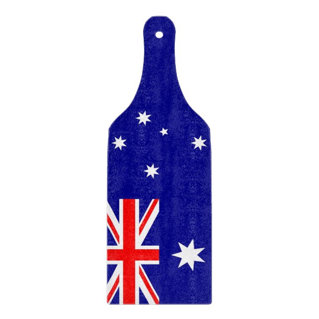 Glass cutting board paddle with flag of Australia (Front)
