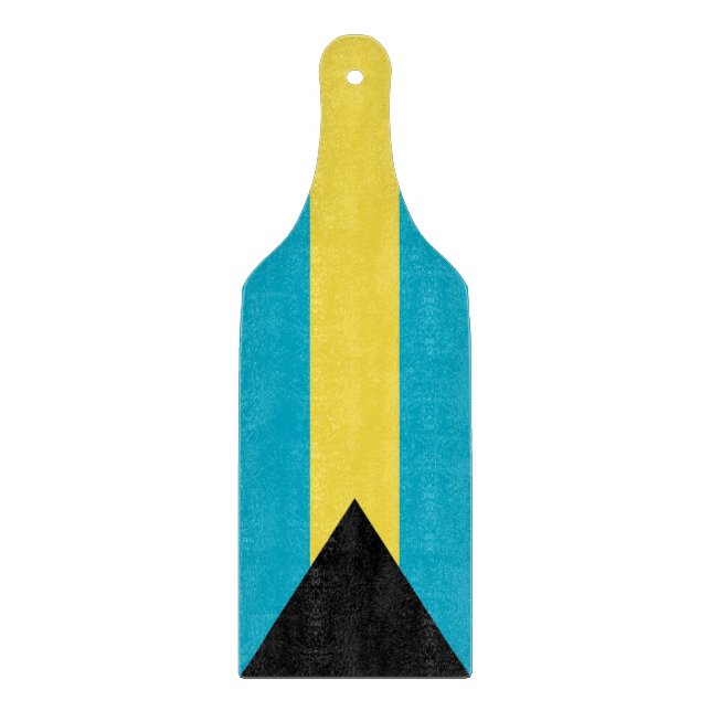 Glass cutting board paddle with flag of Bahamas (Front)
