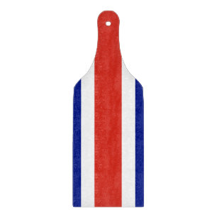 Glass cutting board paddle with flag of Costa Rica