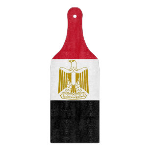 Glass cutting board paddle with flag of Egypt