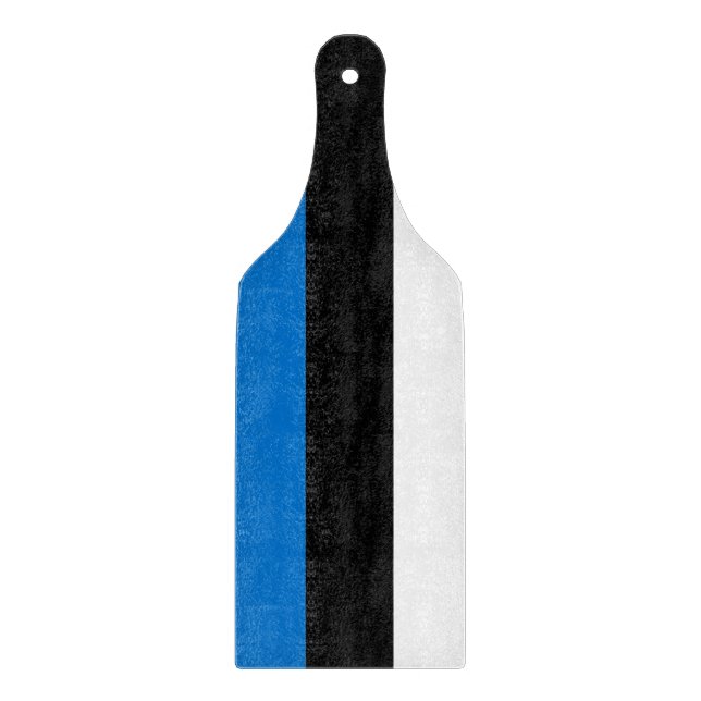 Glass cutting board paddle with flag of Estonia (Front)