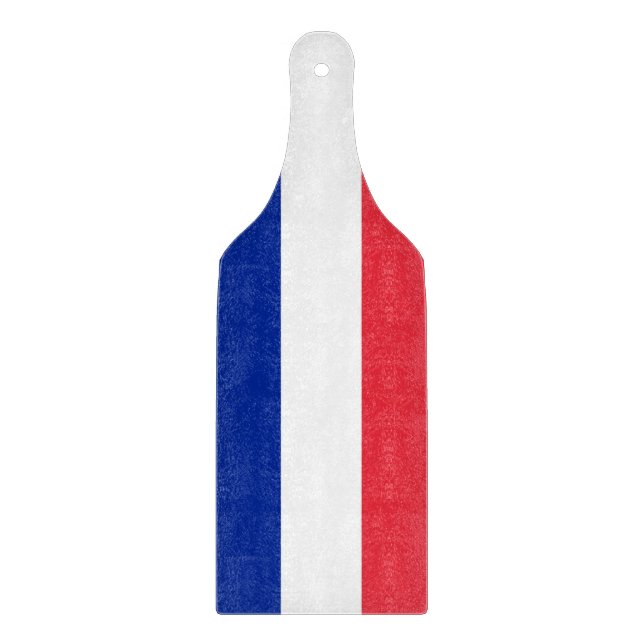 Glass cutting board paddle with flag of France (Front)