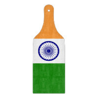 Glass cutting board paddle with flag of India