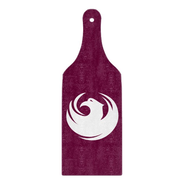 Glass cutting board paddle with flag Phoenix City (Front)