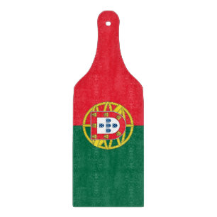 Glass cutting board paddle with Portugal flag