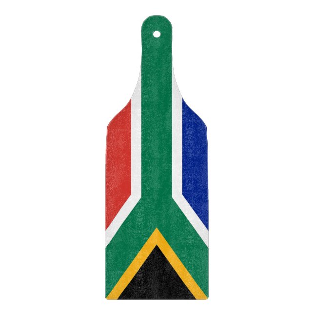 Glass cutting board paddle with South Africa flag (Front)