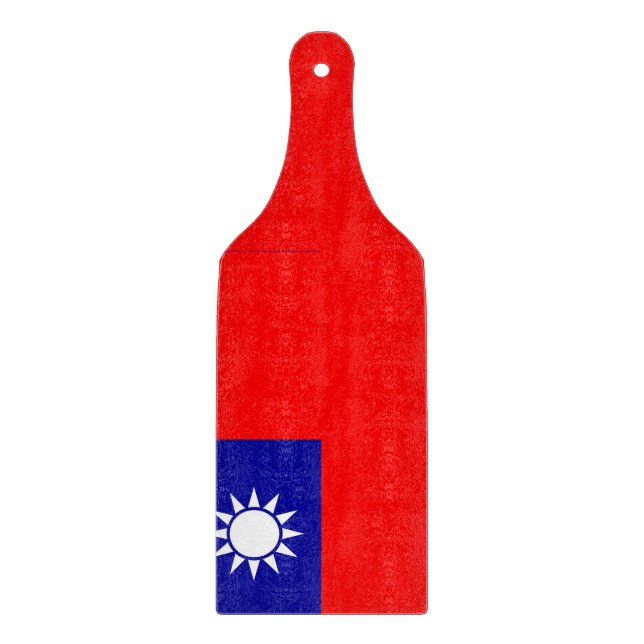Glass cutting board paddle with Taiwan flag (Front)