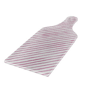 Glass Cutting Board — Pink Stripe Pattern