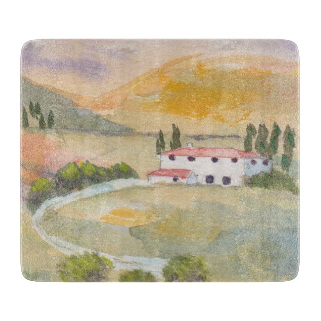 Glass cutting board - Tuscany, Italy (Front)
