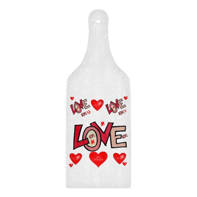 Glass Cutting Board Valentine's Day (Front)