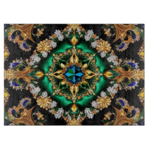 Glass cutting board with Brazilian Colours
