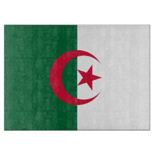 Glass cutting board with Flag of Algeria