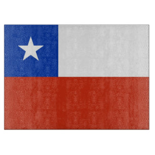 Glass cutting board with Flag of Chile