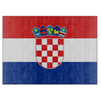 Glass cutting board with Flag of Croatia