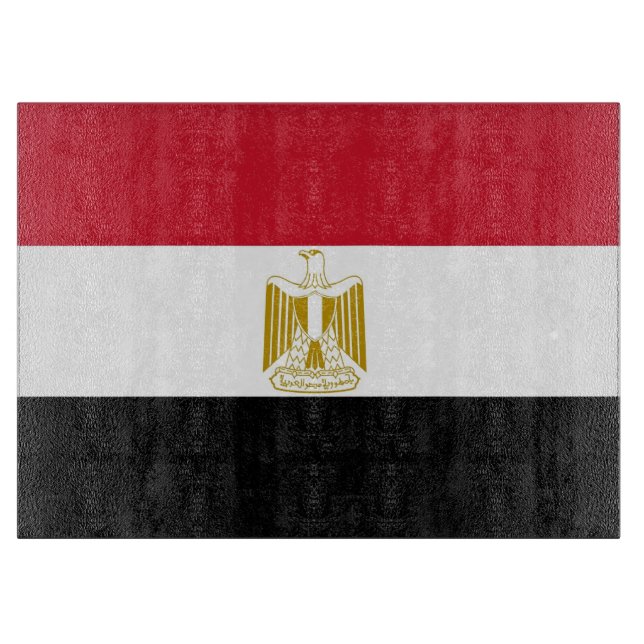 Glass cutting board with Flag of Egypt (Front)