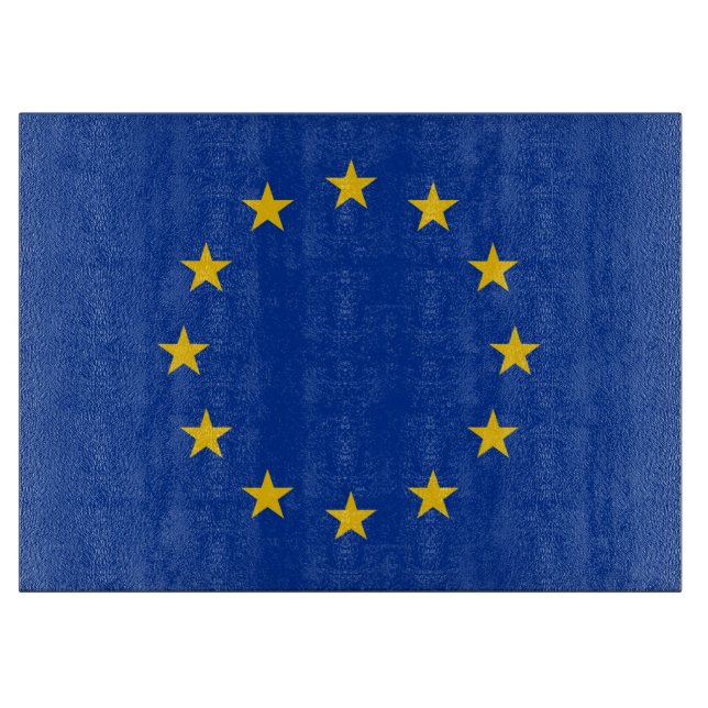 Glass cutting board with Flag of European Union (Front)