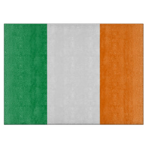 Glass cutting board with Flag of Ireland