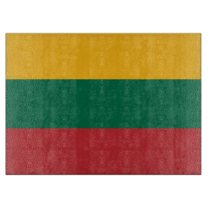 Glass cutting board with Flag of Lithuania