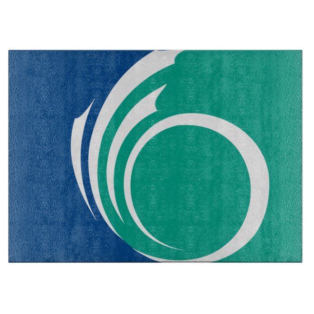 Glass cutting board with Flag of Ottawa, Canada (Front)