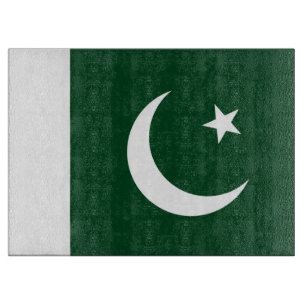 Glass cutting board with Flag of Pakistan