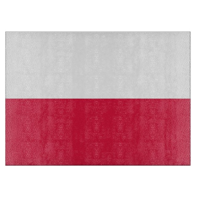 Glass cutting board with Flag of Poland (Front)