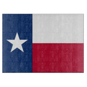 Glass cutting board with Flag of Texas, USA