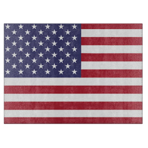 Glass cutting board with Flag of United States