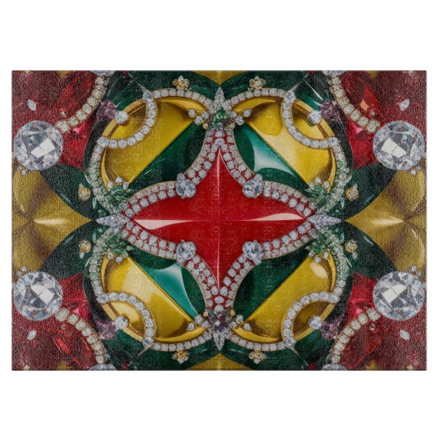 Glass cutting board with Los Angeles Colours (Front)