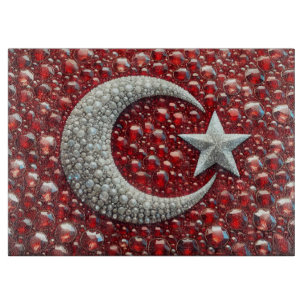 Glass cutting board with Turkish Colours