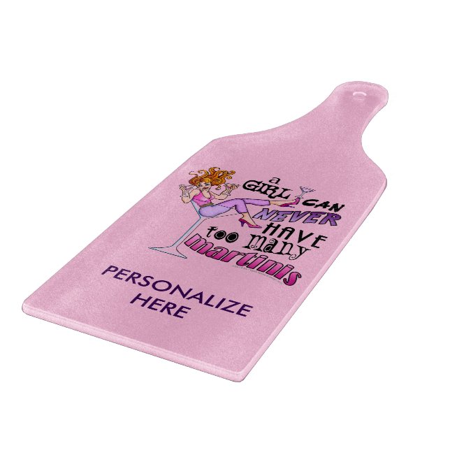 GLASS CUTTING BOARDS - TOO MANY MARTINIS (Corner)