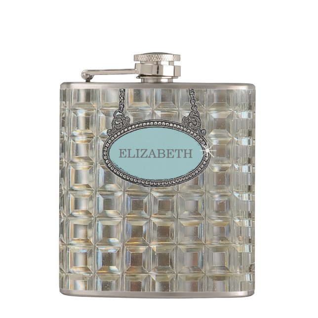 Glass Decanter Look-Wedding Hip Flask (Front)